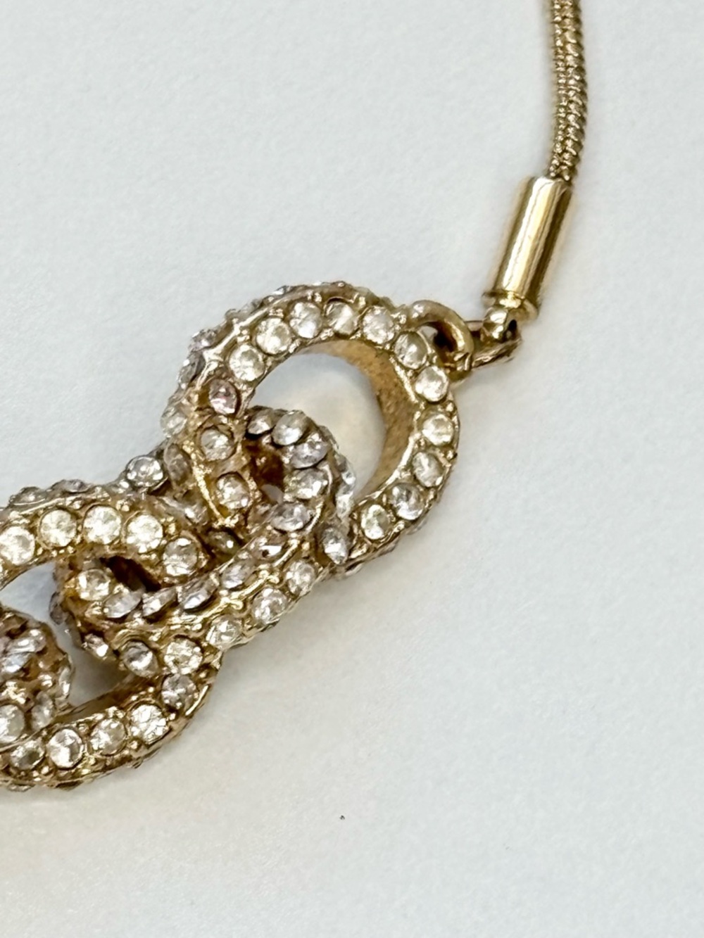 Jessica Simpson Gold Crystal Link Slider Bracelet with Clear Stones - Picture 3 of 6